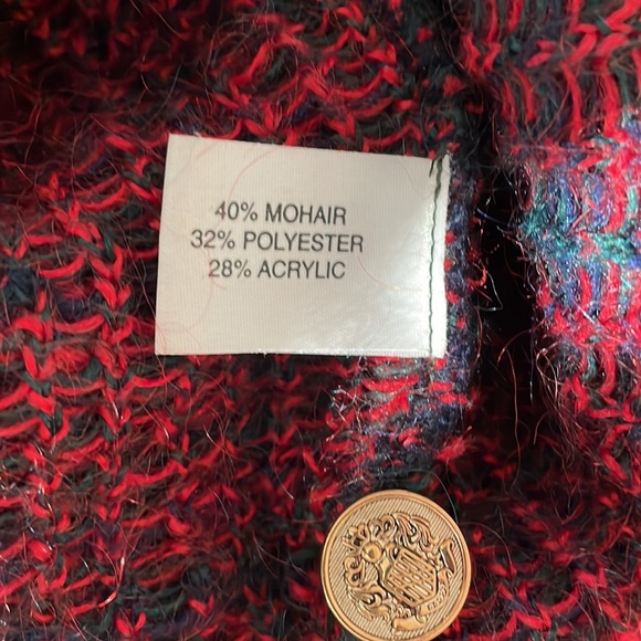Vintage Equorian Heritage Navy & Red Knit Cardigan Sz Md - Picture 12 of 12